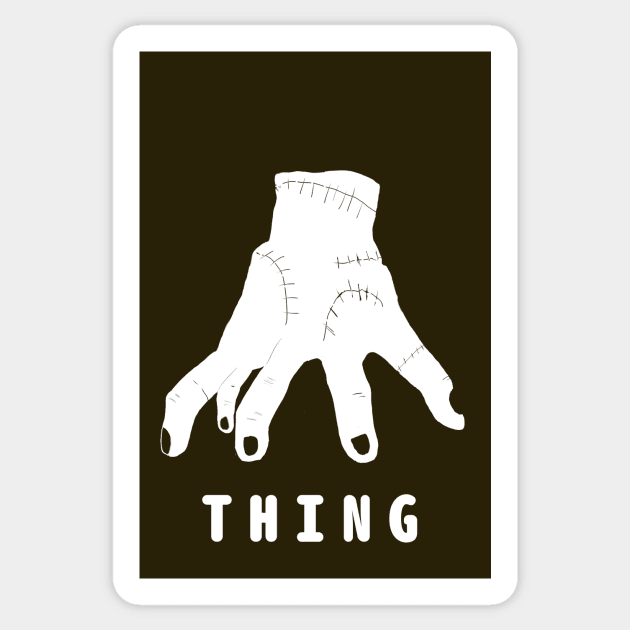 Thing - Addams Hand Sticker by abagold